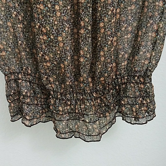 Brown Flower Blouse - Picture 6 of 6